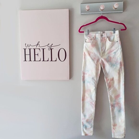 NWT French Connection tie dye print high waist skinny jeans - Picture 7 of 8